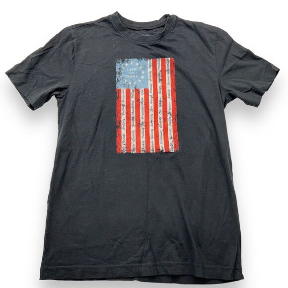 Life is Good "SUPER POWER FLAG"  T-Shirt BLACK Men's Small - Picture 1 of 5